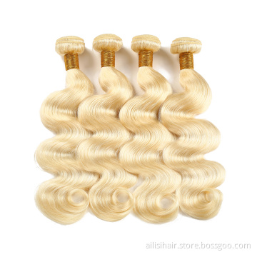 Wholesale Blonde Virgin Hair Vendors 10A Grade 613 Body Wave Brazilian Hair Bundles With Lace Closure